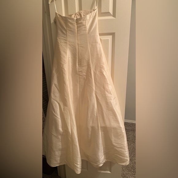 Champagne strapless formal dress with jeweled detail - Picture 4 of 15